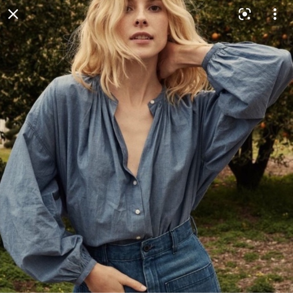 Doen Jane Blouse in Chambray size Small